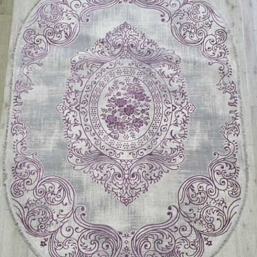 Турецкий ковер Amatis Lux 36560A OVAL GREY / LILA