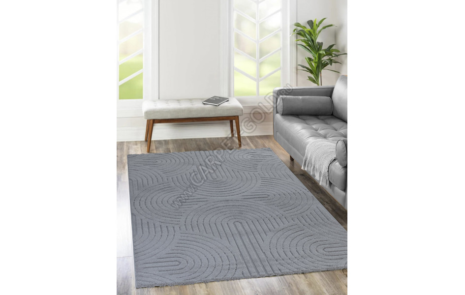 Рельефный турецкий ковер Sofia 0E419A L.GREY