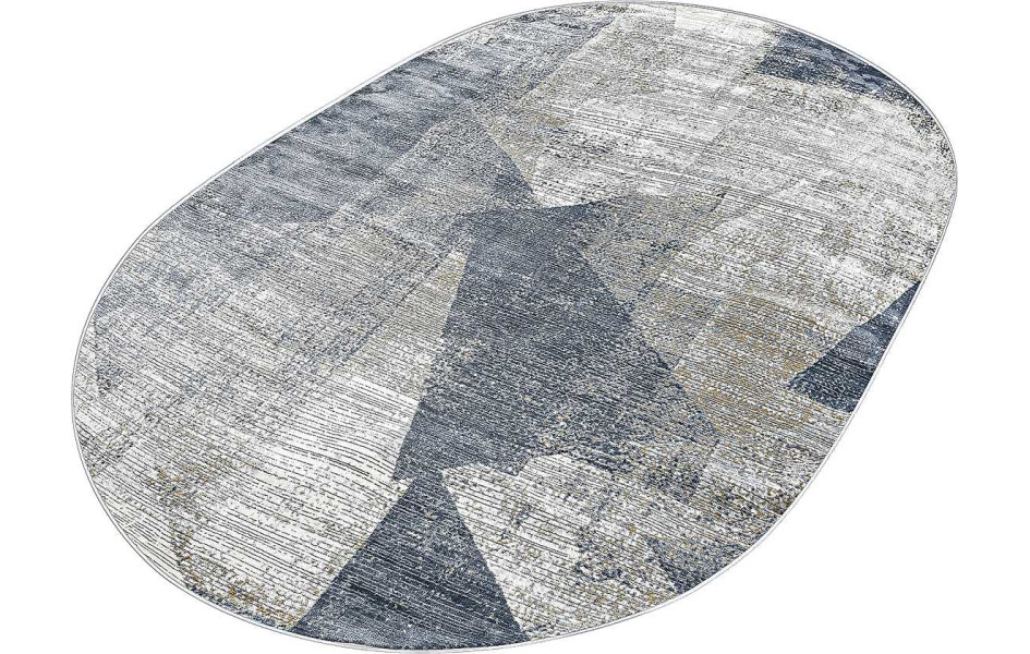 Геометрический абстрактный ковер 37616A OVAL BLUE / L.GREY Regnum