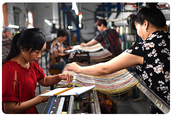 Производство шелковых ковров в Китае